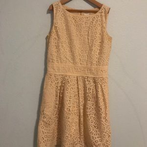 J. Crew Cream Lace Fit and Flare Dress